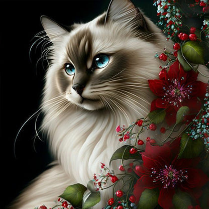 Hua Hua And Kitten - Full Round Drill Diamond Painting 30*30CM