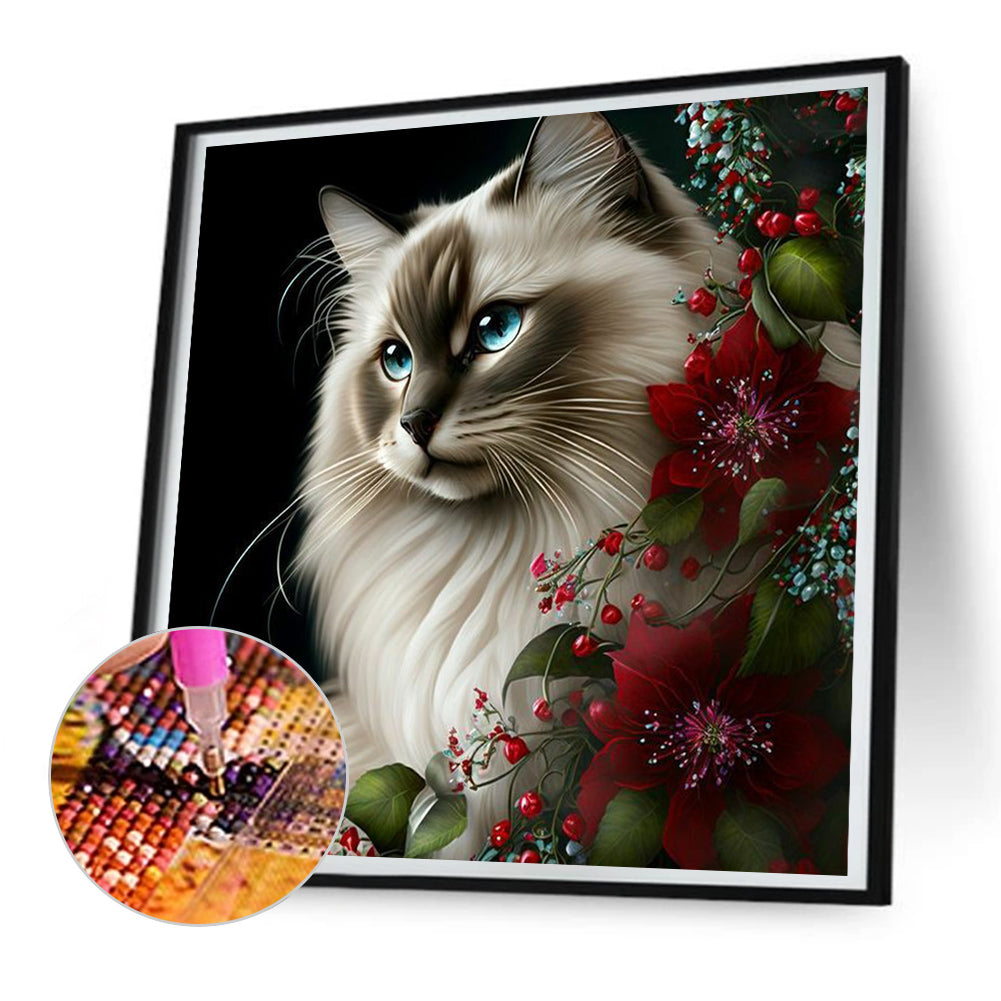 Hua Hua And Kitten - Full Round Drill Diamond Painting 30*30CM