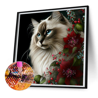 Hua Hua And Kitten - Full Round Drill Diamond Painting 30*30CM