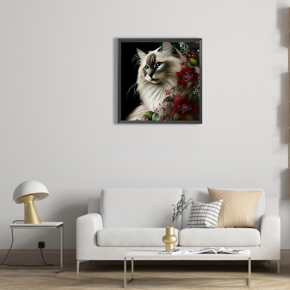 Hua Hua And Kitten - Full Round Drill Diamond Painting 30*30CM