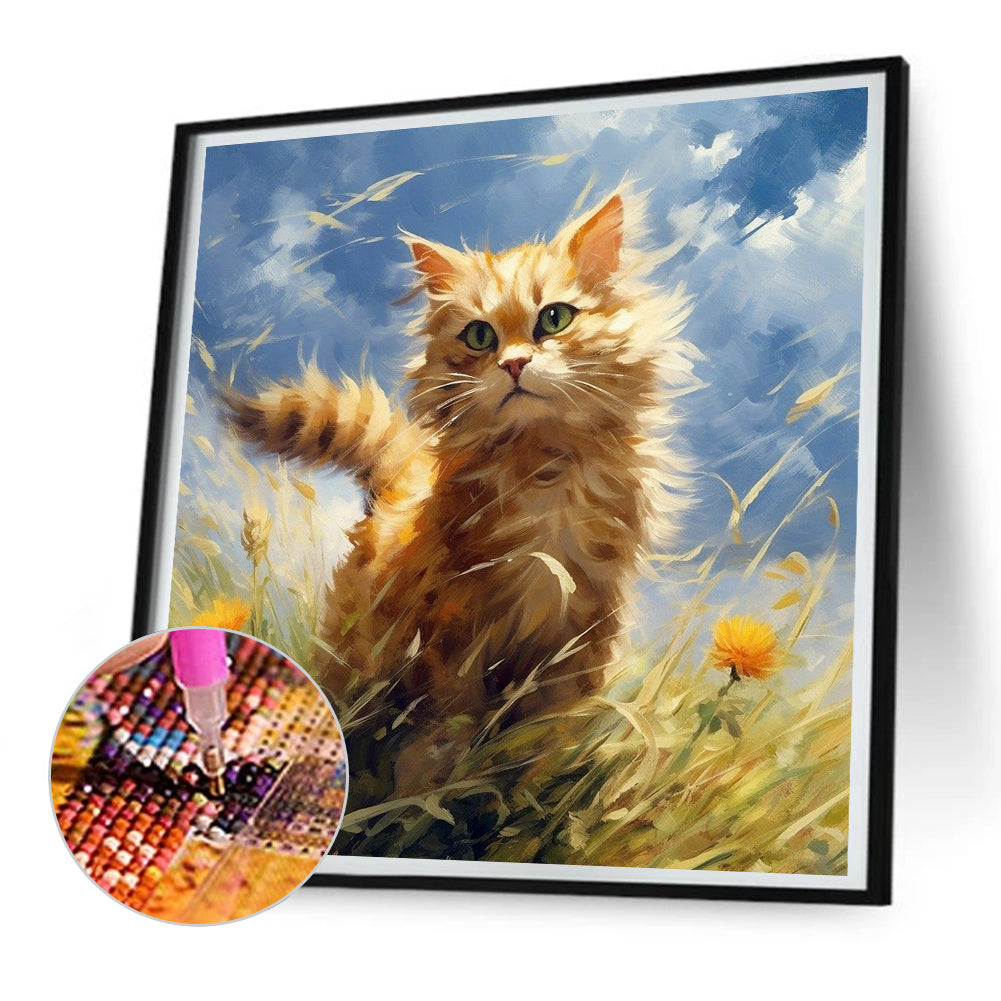 Hua Hua And Kitten - Full Round Drill Diamond Painting 30*30CM