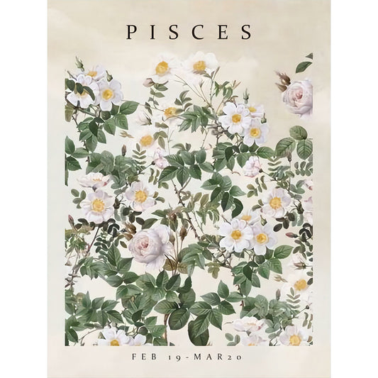 Pisces Flower - Full Round Drill Diamond Painting 30*40CM
