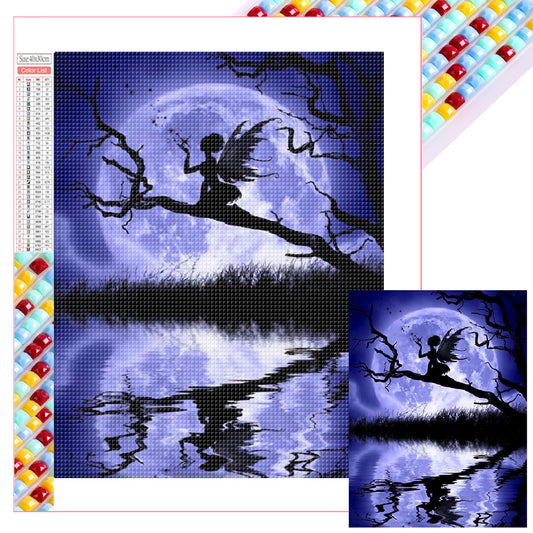 Little Fairy Under The Moon - Full Square Drill Diamond Painting 30*40CM