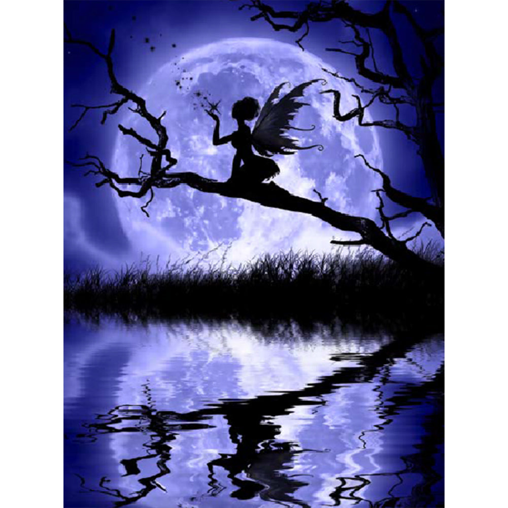 Little Fairy Under The Moon - Full Square Drill Diamond Painting 30*40CM