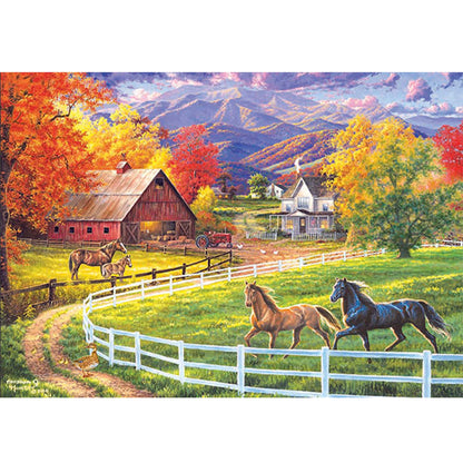 Racecourse Farmhouse - 11CT Stamped Cross Stitch 50*37CM