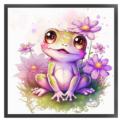 Flowers And Frogs - 18CT Stamped Cross Stitch 25*25CM