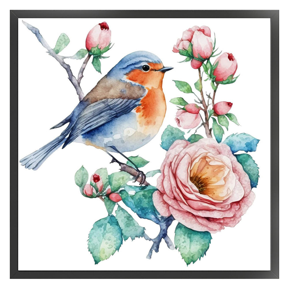 Flowers And Birds - 18CT Stamped Cross Stitch 20*20CM