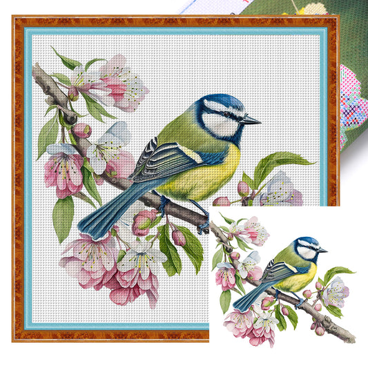 Flowers And Birds - 18CT Stamped Cross Stitch 20*20CM