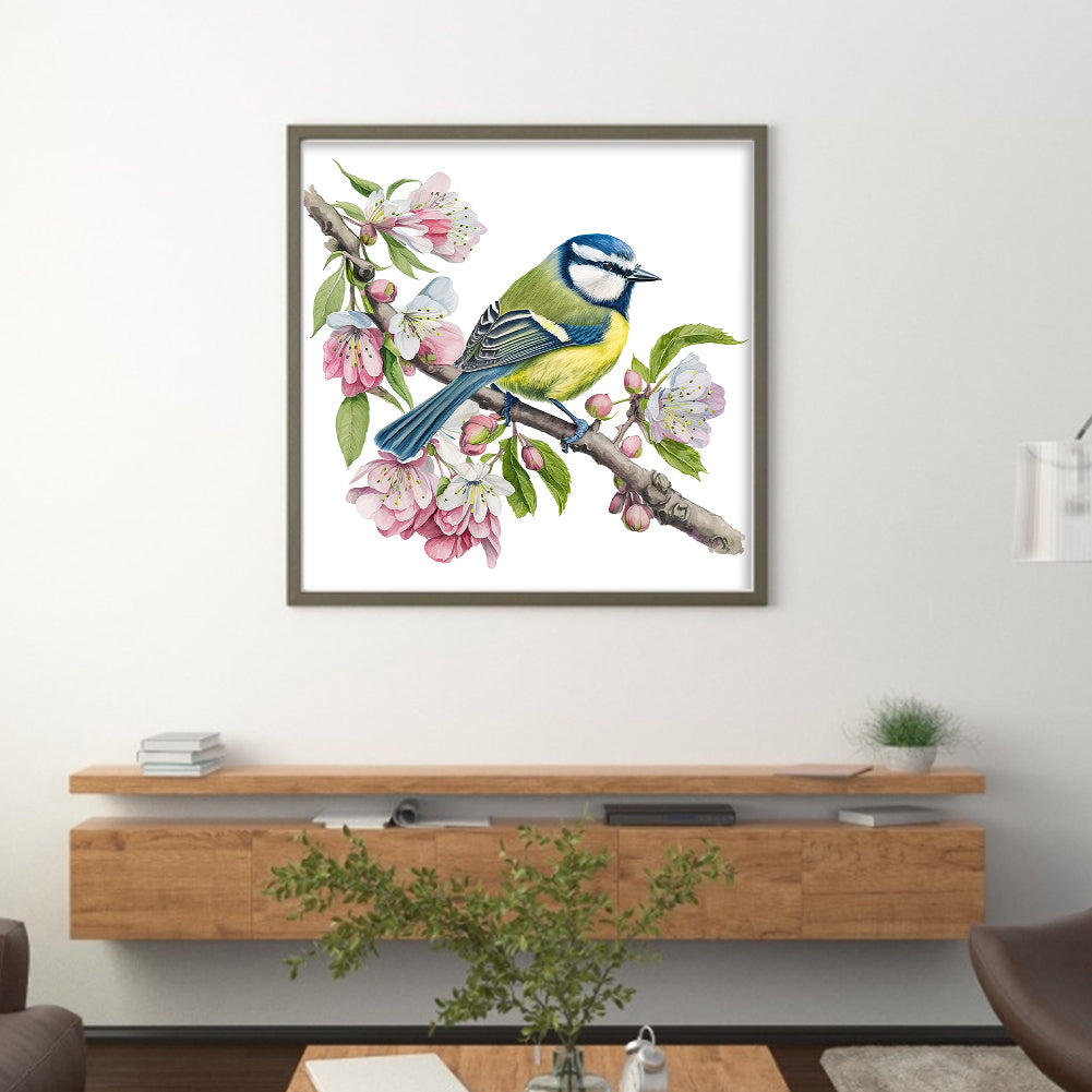 Flowers And Birds - 18CT Stamped Cross Stitch 20*20CM