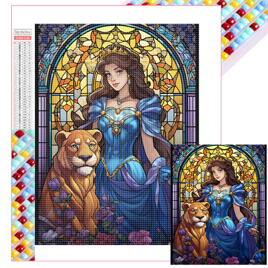 Lion And Princess - Full Square Drill Diamond Painting 40*50CM
