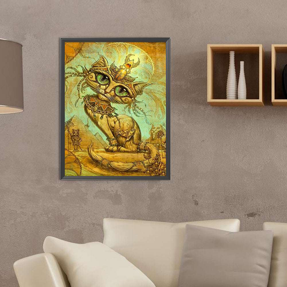 Egyptian Cat - Full Round Drill Diamond Painting 30*40CM