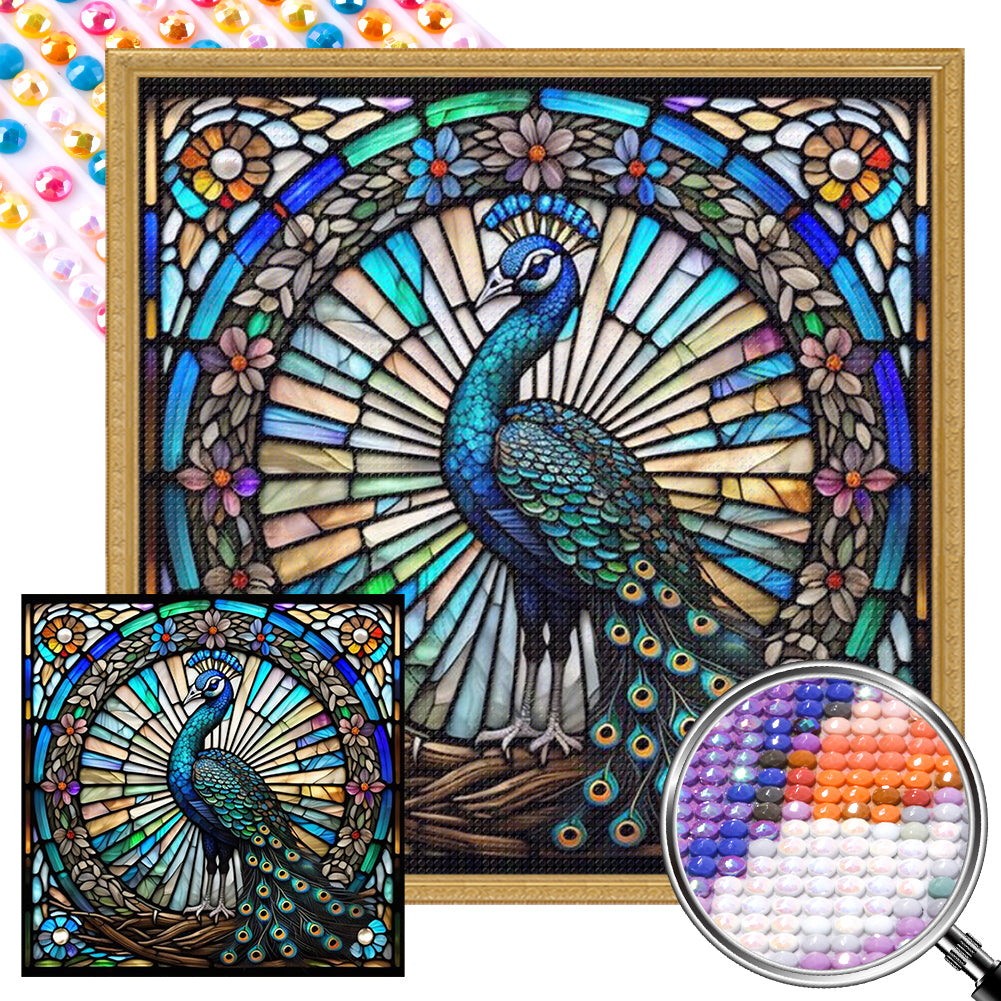 Peacock - Full AB Round Drill Diamond Painting 40*40CM