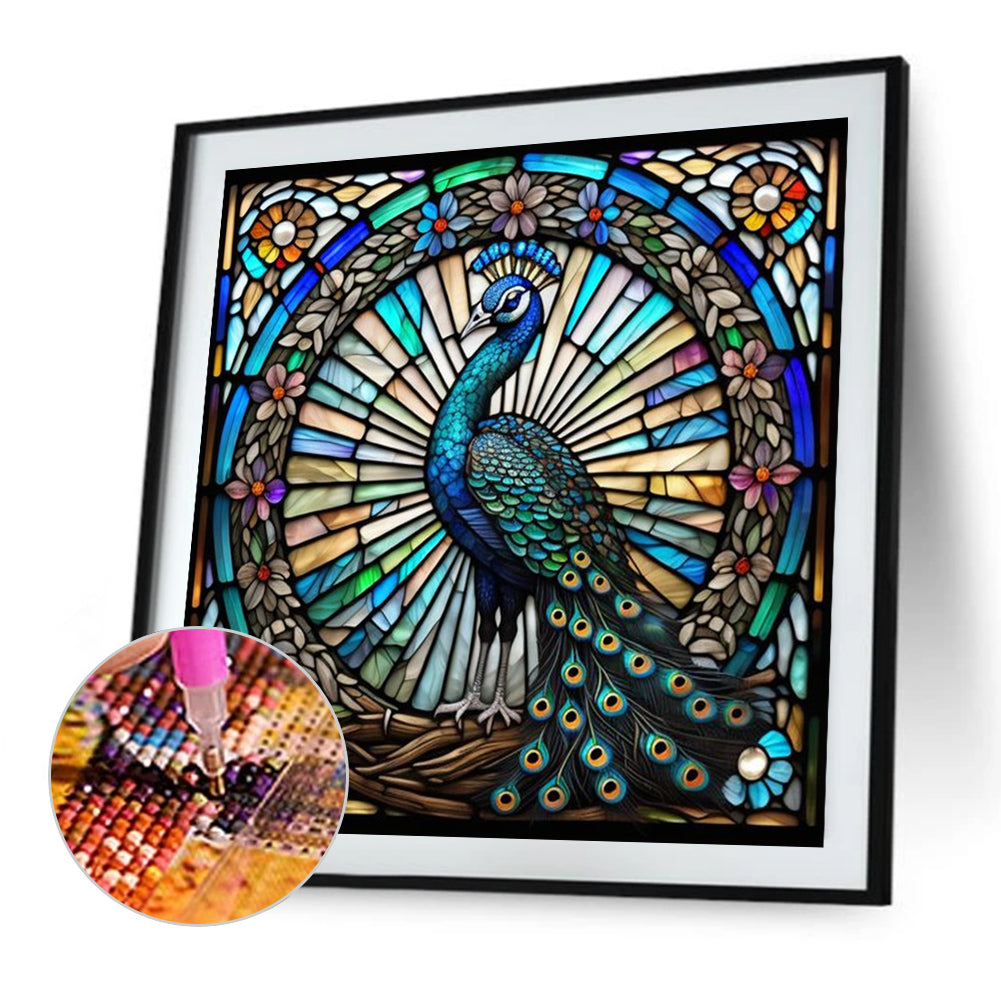 Peacock - Full AB Round Drill Diamond Painting 40*40CM