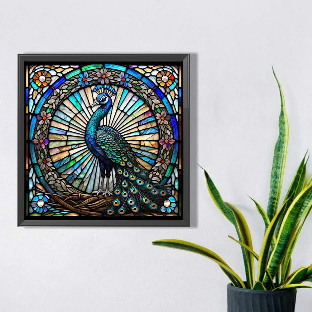 Peacock - Full AB Round Drill Diamond Painting 40*40CM