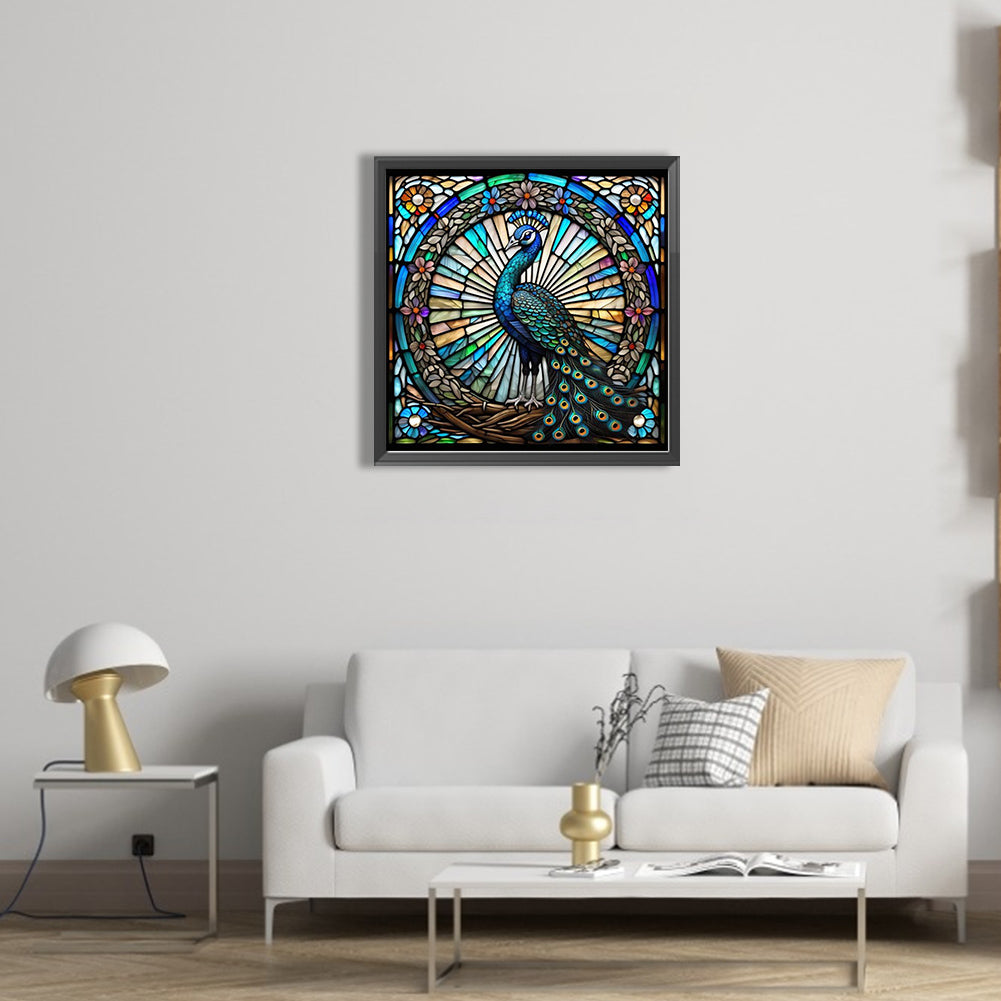 Peacock - Full AB Round Drill Diamond Painting 40*40CM