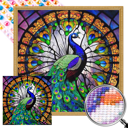 Peacock - Full AB Round Drill Diamond Painting 40*40CM