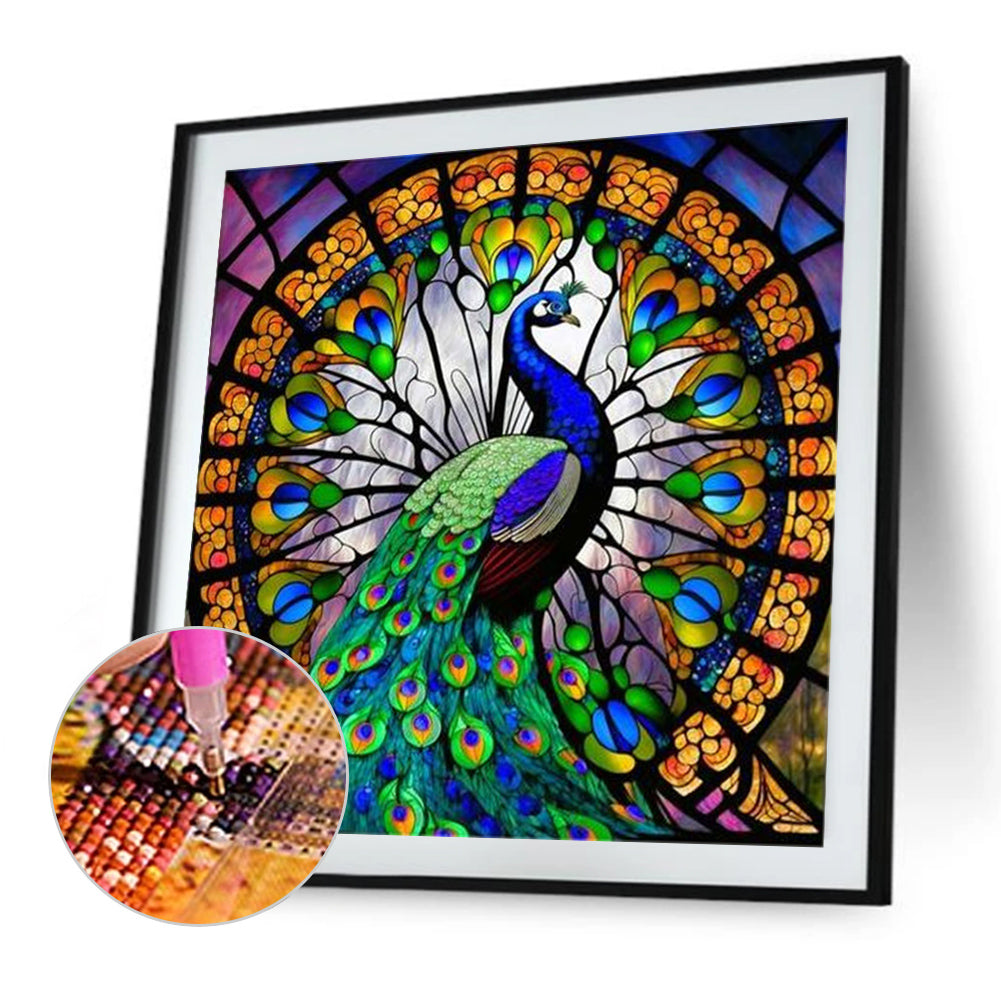Peacock - Full AB Round Drill Diamond Painting 40*40CM