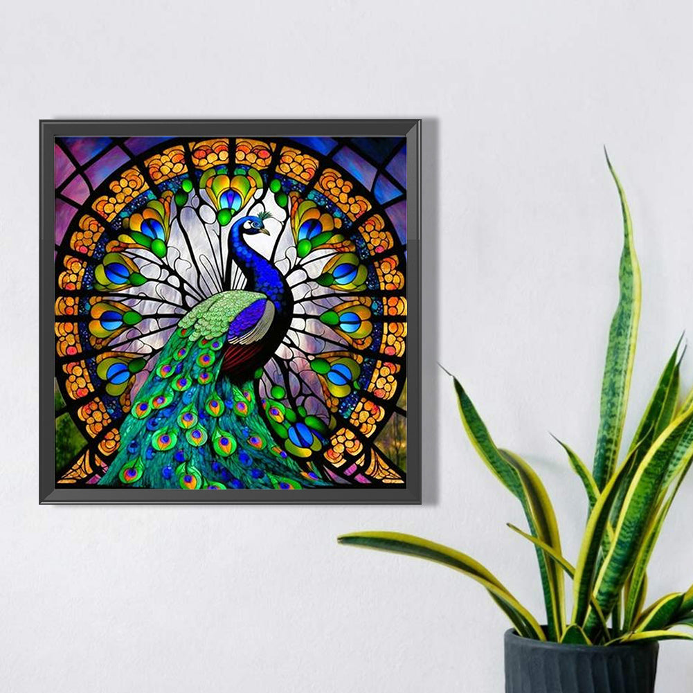 Peacock - Full AB Round Drill Diamond Painting 40*40CM