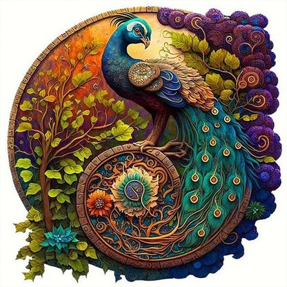 Peacock - Full AB Round Drill Diamond Painting 40*40CM