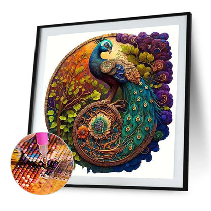 Peacock - Full AB Round Drill Diamond Painting 40*40CM