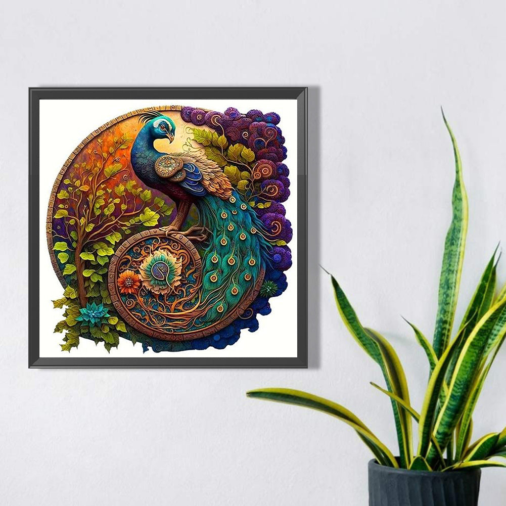 Peacock - Full AB Round Drill Diamond Painting 40*40CM