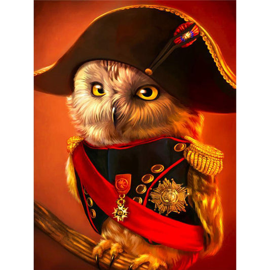 Gentleman Owl - Full Round Drill Diamond Painting 30*40CM