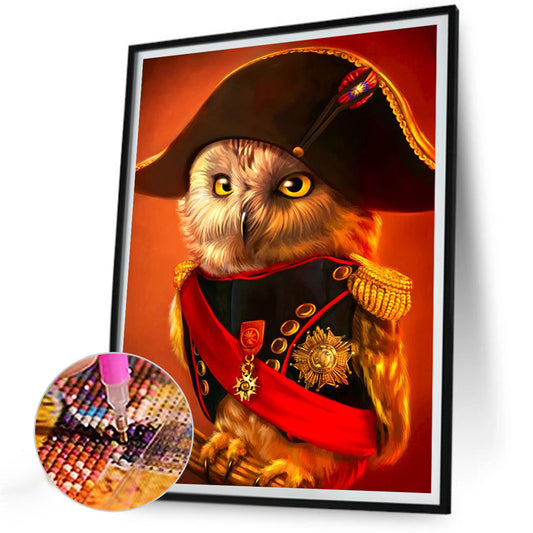 Gentleman Owl - Full Round Drill Diamond Painting 30*40CM