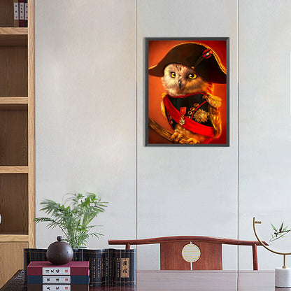 Gentleman Owl - Full Round Drill Diamond Painting 30*40CM