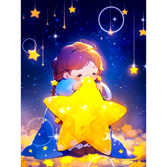 Girl Who Wished On A Star - Full Round Drill Diamond Painting 30*40CM