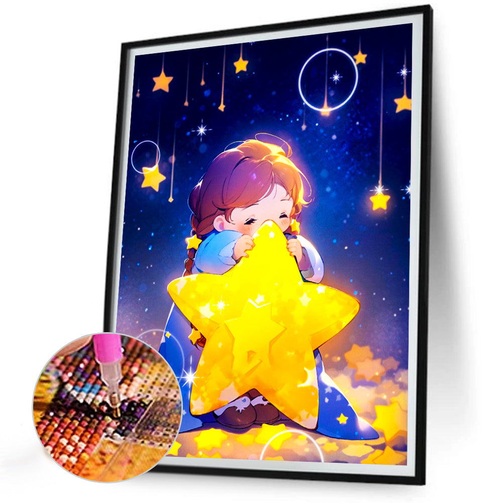 Girl Who Wished On A Star - Full Round Drill Diamond Painting 30*40CM