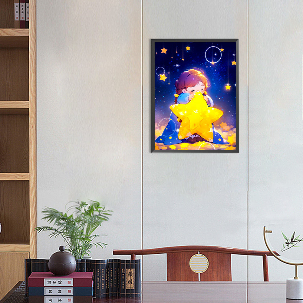 Girl Who Wished On A Star - Full Round Drill Diamond Painting 30*40CM