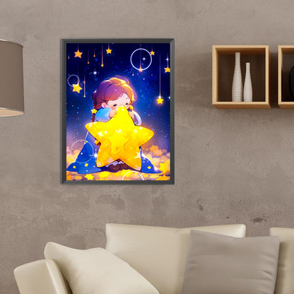 Girl Who Wished On A Star - Full Round Drill Diamond Painting 30*40CM