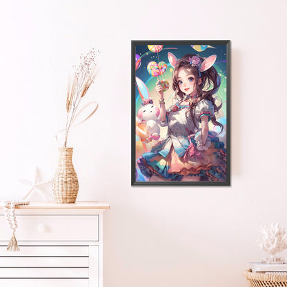 Lollipop Bunny Girl - Full AB Round Drill Diamond Painting 40*60CM