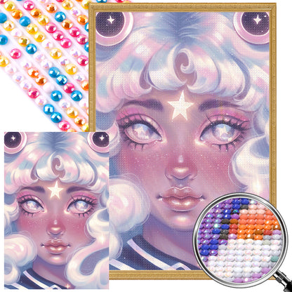 Shining Star Girl - Full AB Round Drill Diamond Painting 40*60CM