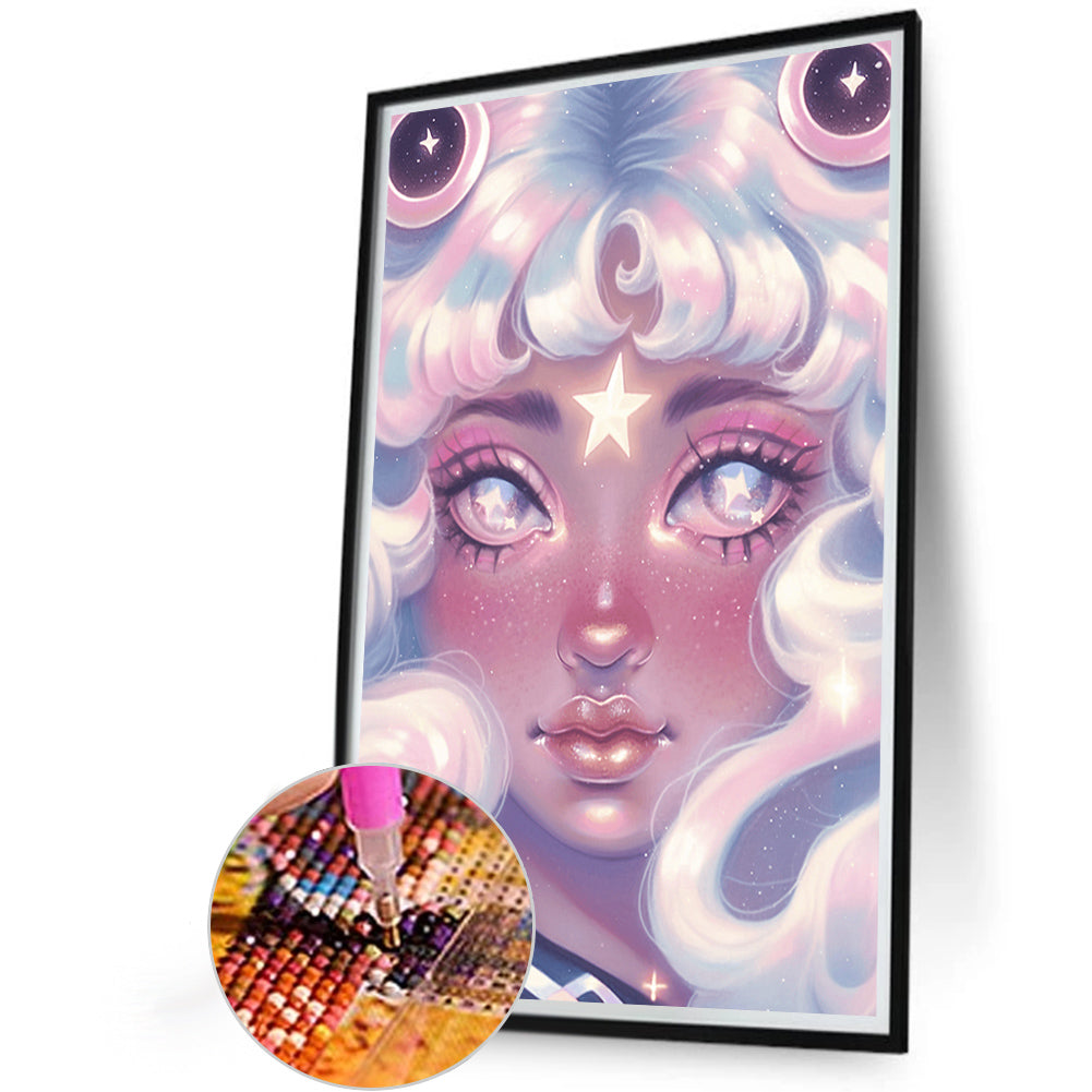 Shining Star Girl - Full AB Round Drill Diamond Painting 40*60CM