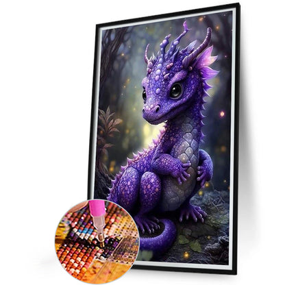 Purple Dragon - Full AB Round Drill Diamond Painting 40*60CM