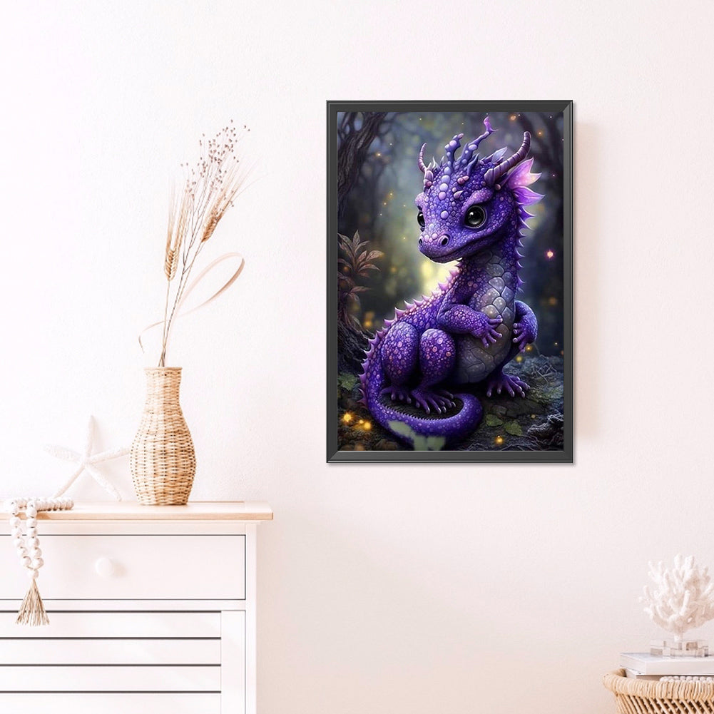 Purple Dragon - Full AB Round Drill Diamond Painting 40*60CM