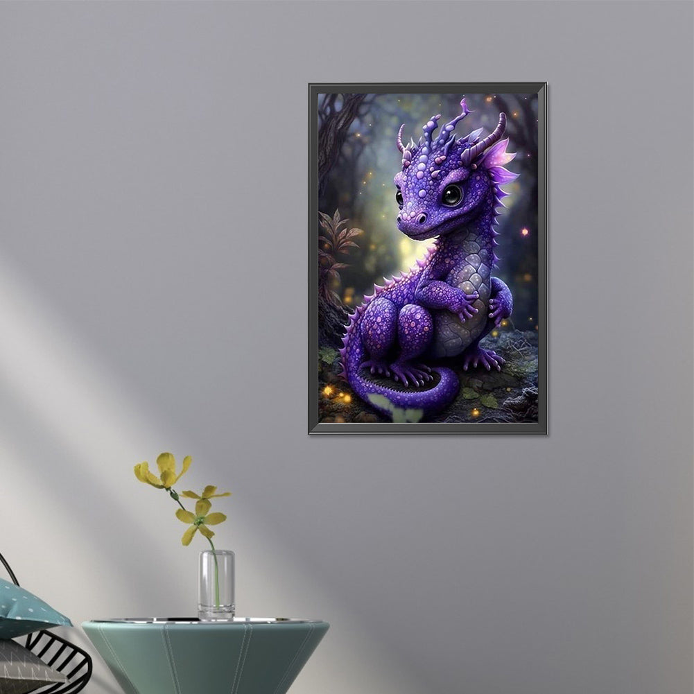 Purple Dragon - Full AB Round Drill Diamond Painting 40*60CM