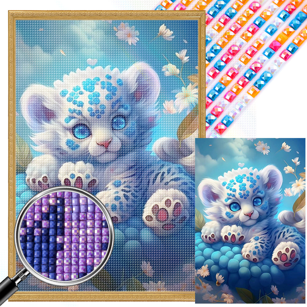 Cute Little Tiger - Full AB Round Drill Diamond Painting 40*60CM