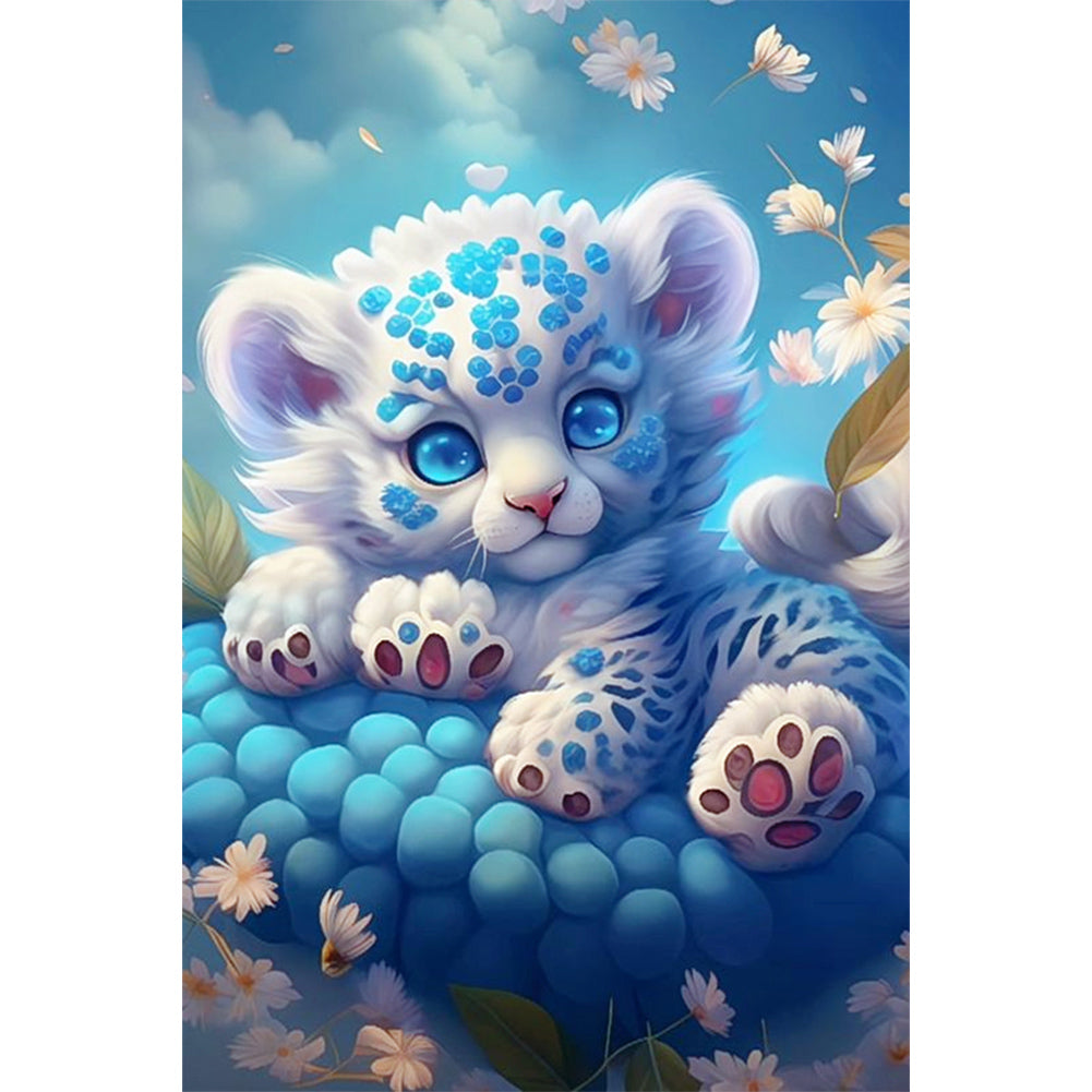 Cute Little Tiger - Full AB Round Drill Diamond Painting 40*60CM