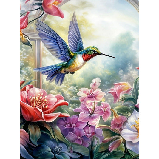 Birds In The Flowers - Full Round Drill Diamond Painting 30*40CM