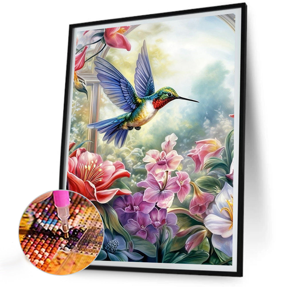 Birds In The Flowers - Full Round Drill Diamond Painting 30*40CM
