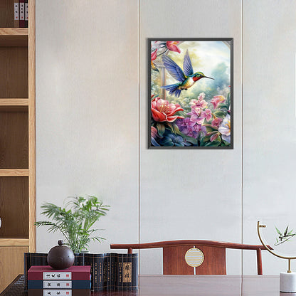 Birds In The Flowers - Full Round Drill Diamond Painting 30*40CM