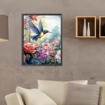 Birds In The Flowers - Full Round Drill Diamond Painting 30*40CM