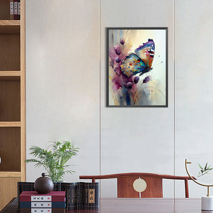 Watercolor Butterfly - Full Round Drill Diamond Painting 30*40CM