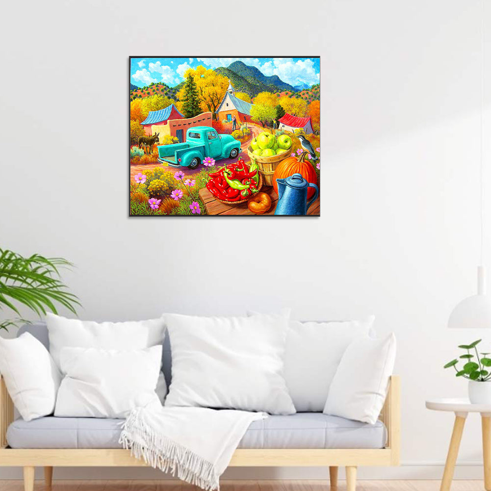 Outdoor Autumn Scene - Full Round Drill Diamond Painting 60*50CM