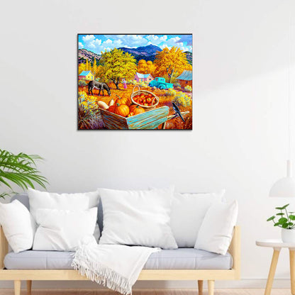 Outdoor Fall Pumpkins - Full Round Drill Diamond Painting 60*50CM