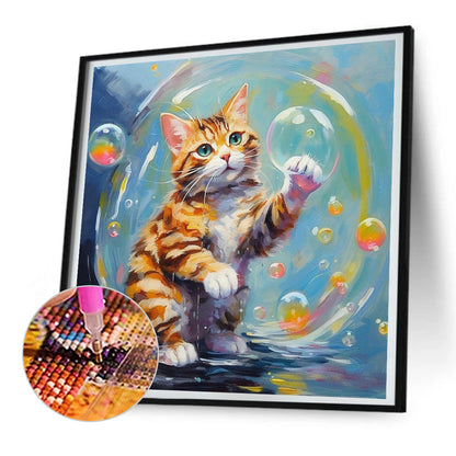 Watercolor Cat - Full Round Drill Diamond Painting 30*30CM