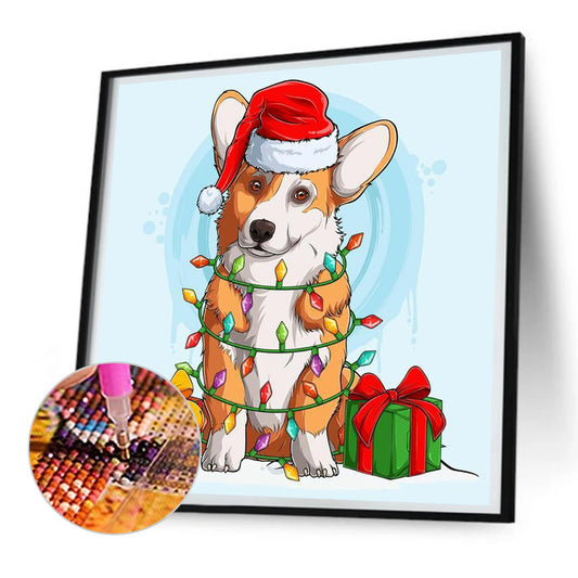Lantern Dog - Full Round Drill Diamond Painting 30*30CM