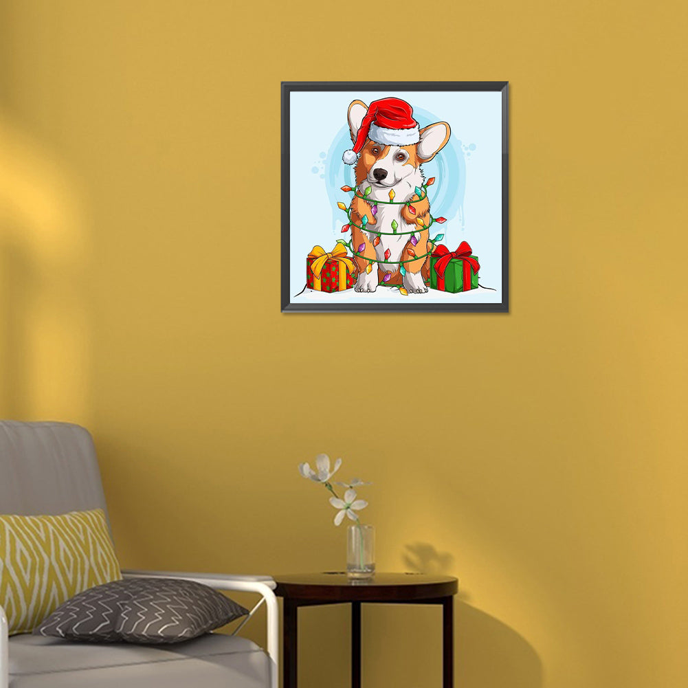 Lantern Dog - Full Round Drill Diamond Painting 30*30CM